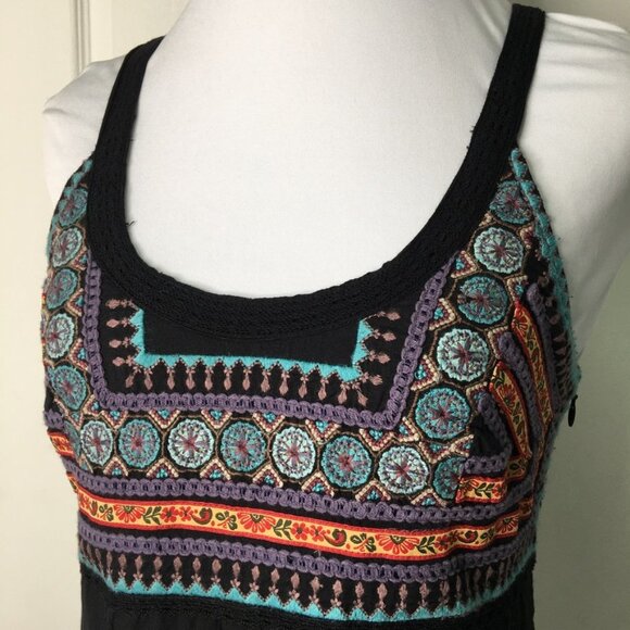 New Free People Womens Boho Chic Embroidered Dress Size 2 Black NWOT - Picture 3 of 14